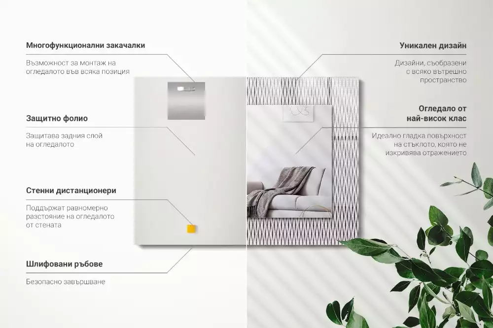 Obdélníkové dekorační zrcadlo Vzor textilní tkaniny