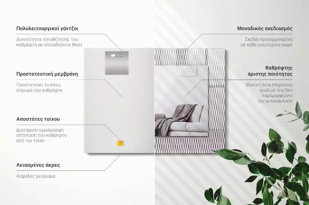 Obdélníkové dekorační zrcadlo Vzor textilní tkaniny