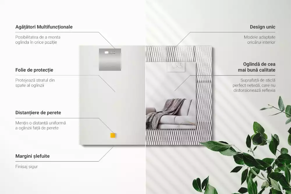 Obdélníkové dekorační zrcadlo Vzor textilní tkaniny