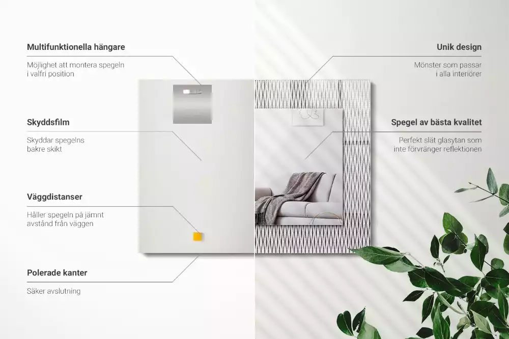 Obdélníkové dekorační zrcadlo Vzor textilní tkaniny