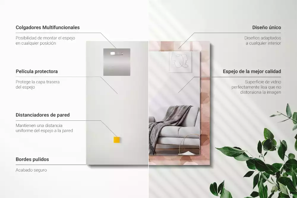 Obdélníkové dekorační zrcadlo Pivoňkové květy