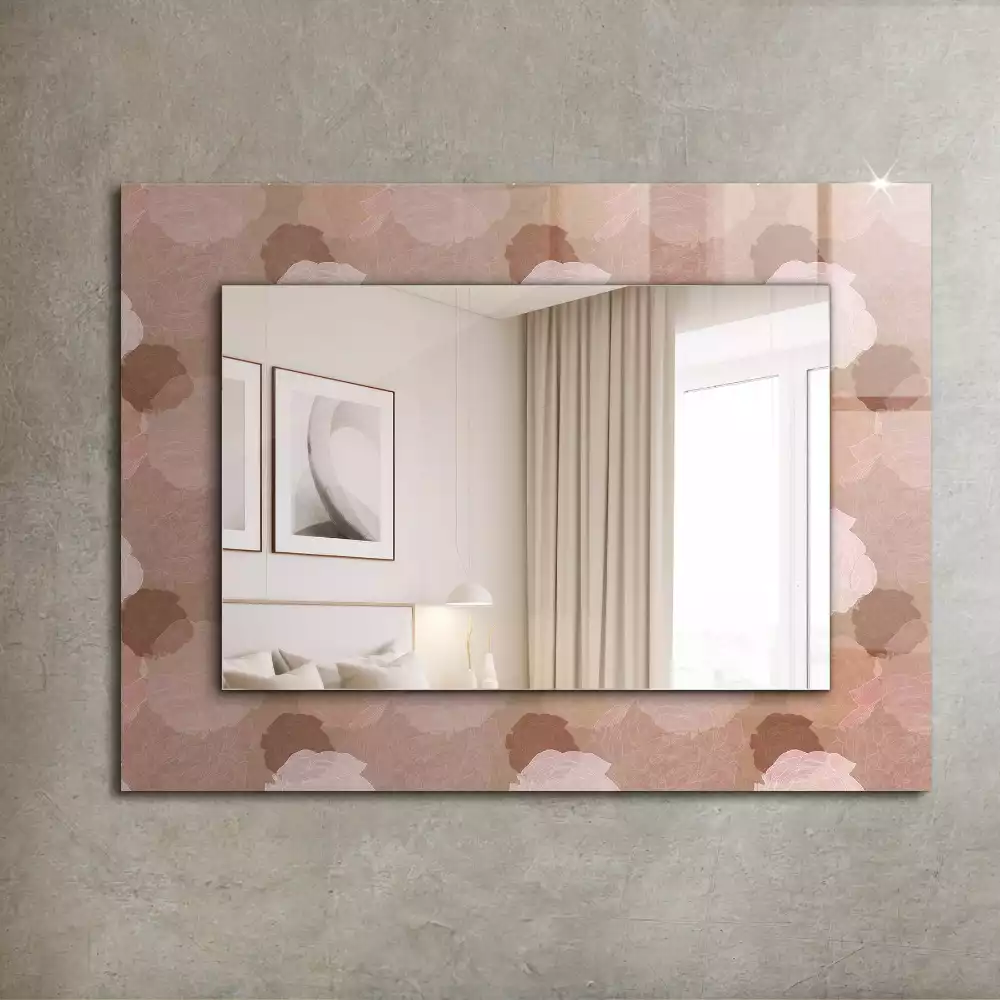 Obdélníkové dekorační zrcadlo Pivoňkové květy