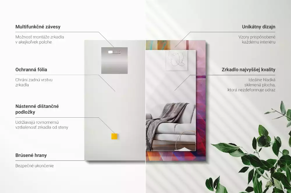 Obdélníkové dekorační zrcadlo Barevná abstraktní spirála