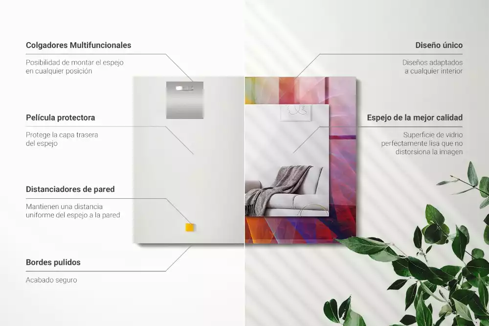 Obdélníkové dekorační zrcadlo Barevná abstraktní spirála