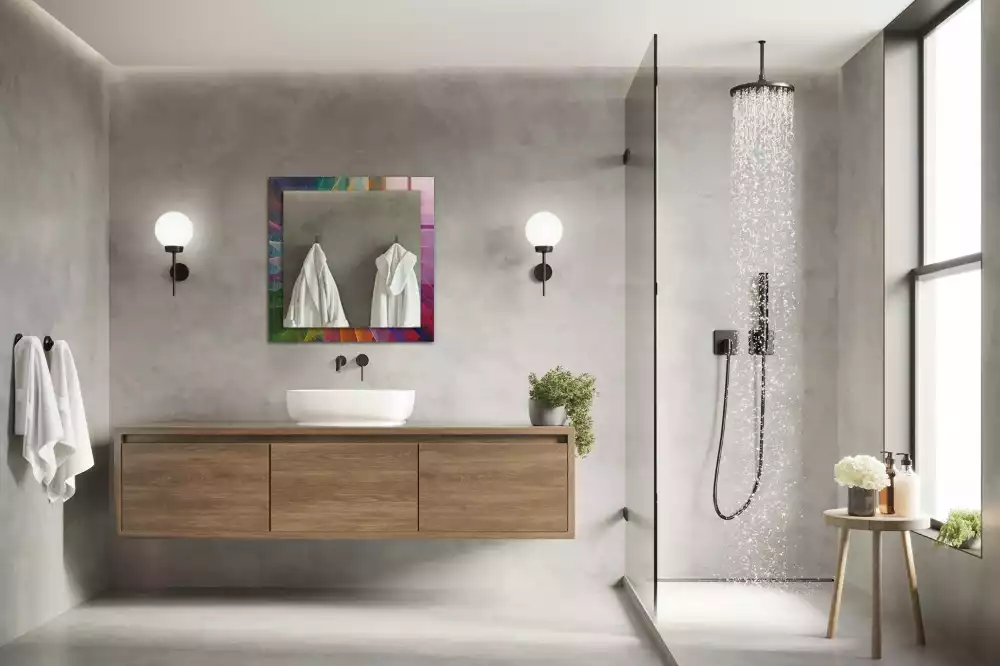 Obdélníkové dekorační zrcadlo Barevná abstraktní spirála