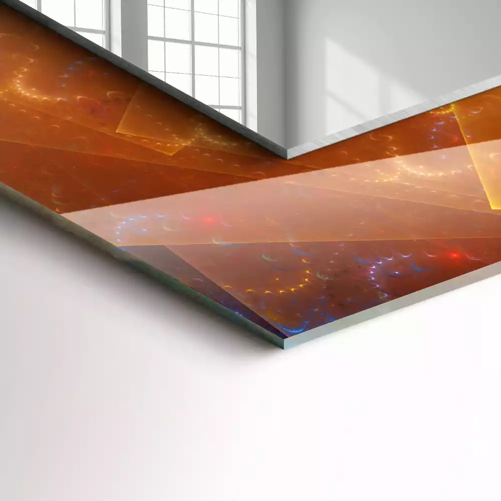 Obdélníkové dekorační zrcadlo Barevná fraktální spirála