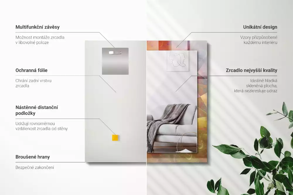 Obdélníkové dekorační zrcadlo Barevná fraktální spirála