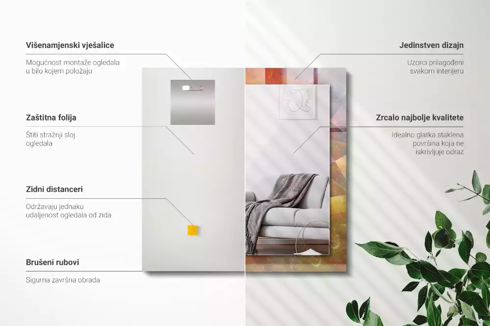 Obdélníkové dekorační zrcadlo Barevná fraktální spirála