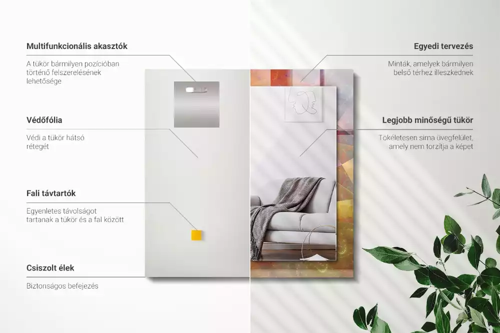 Obdélníkové dekorační zrcadlo Barevná fraktální spirála