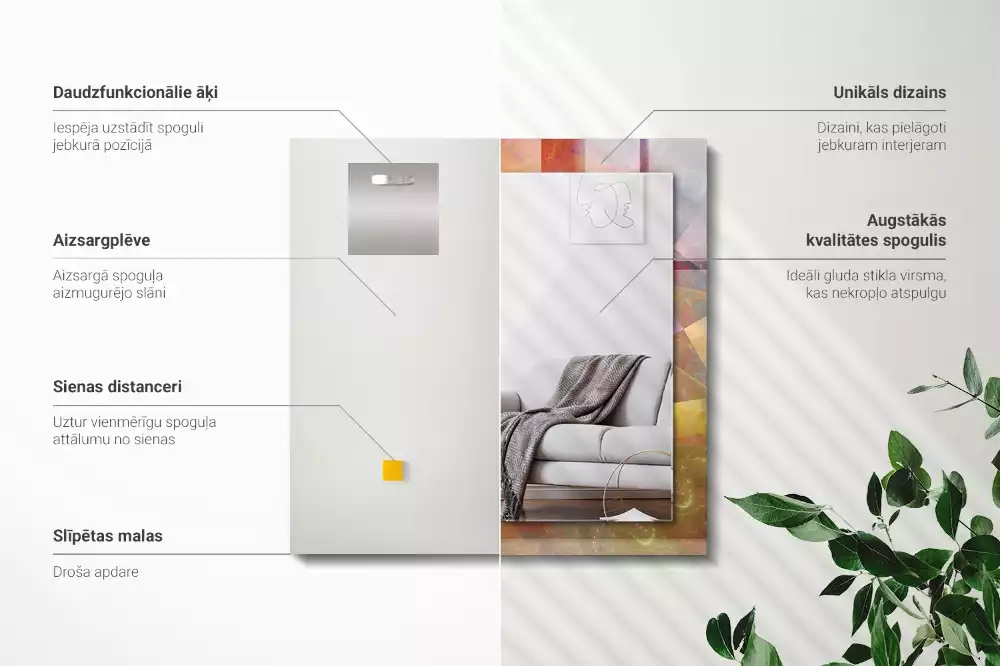 Obdélníkové dekorační zrcadlo Barevná fraktální spirála