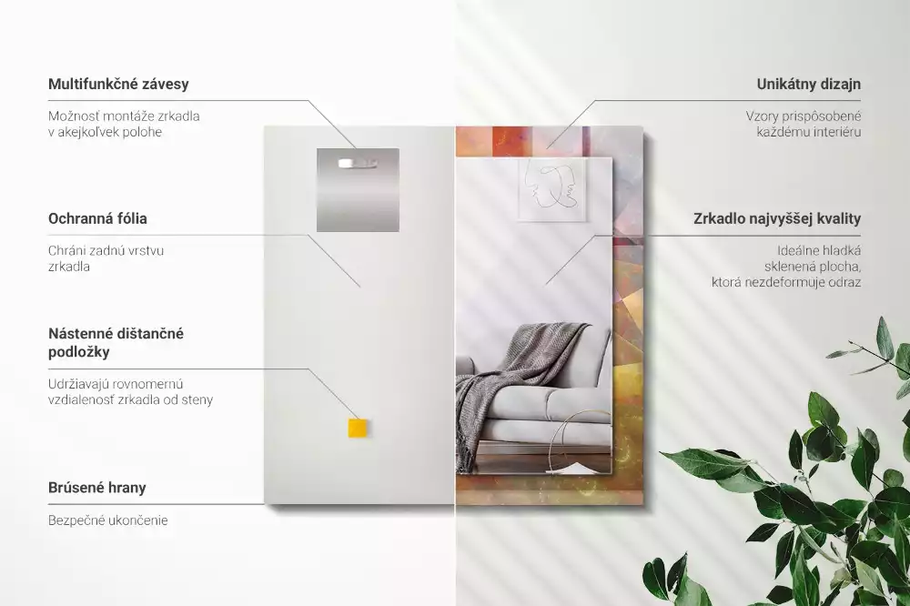 Obdélníkové dekorační zrcadlo Barevná fraktální spirála