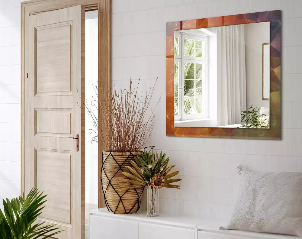Obdélníkové dekorační zrcadlo Barevná fraktální spirála