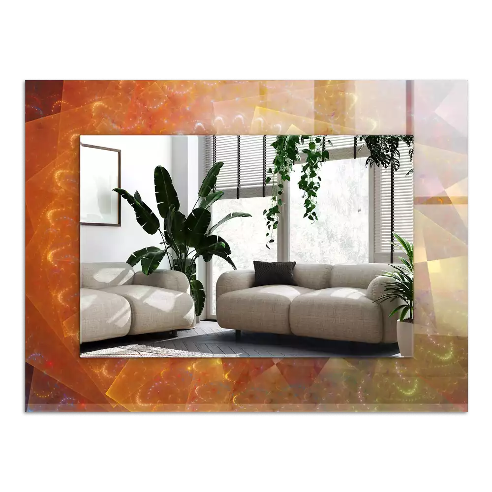 Obdélníkové dekorační zrcadlo Barevná fraktální spirála