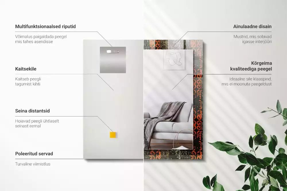 Obdélníkové dekorační zrcadlo Etnický vzor ornament