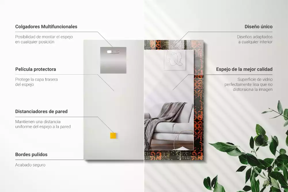 Obdélníkové dekorační zrcadlo Etnický vzor ornament