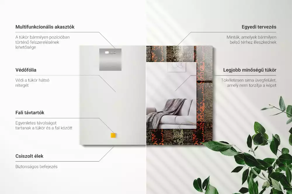 Obdélníkové dekorační zrcadlo Etnický vzor ornament