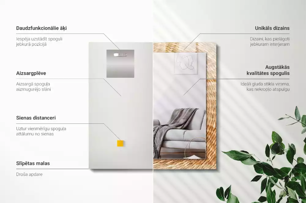 Obdélníkové dekorační zrcadlo Košatina