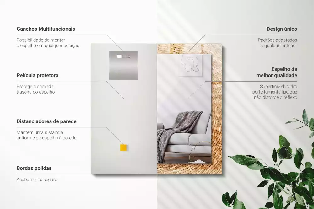 Obdélníkové dekorační zrcadlo Košatina