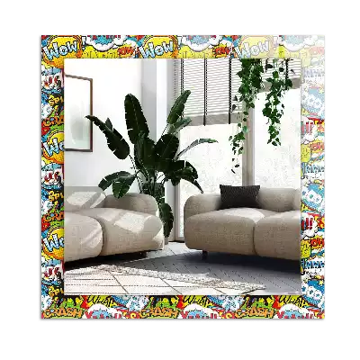 Obdélníkové dekorační zrcadlo Barevné komiksové bubliny