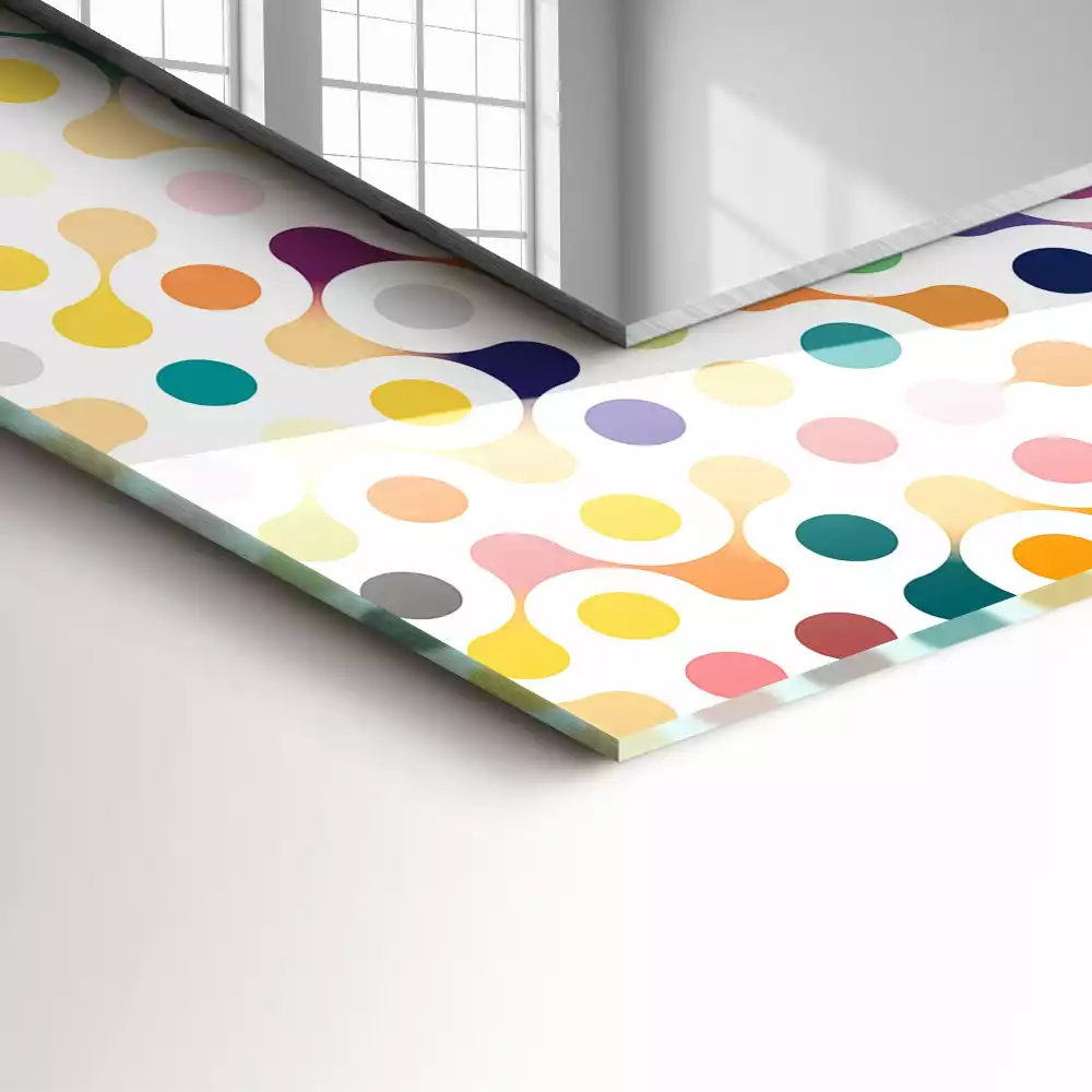 Obdélníkové dekorační zrcadlo Barevný geometrický vzor