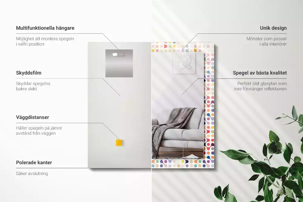 Obdélníkové dekorační zrcadlo Barevný geometrický vzor