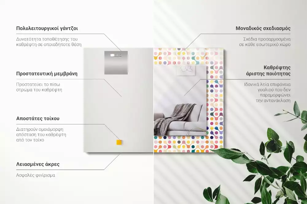 Obdélníkové dekorační zrcadlo Barevný geometrický vzor