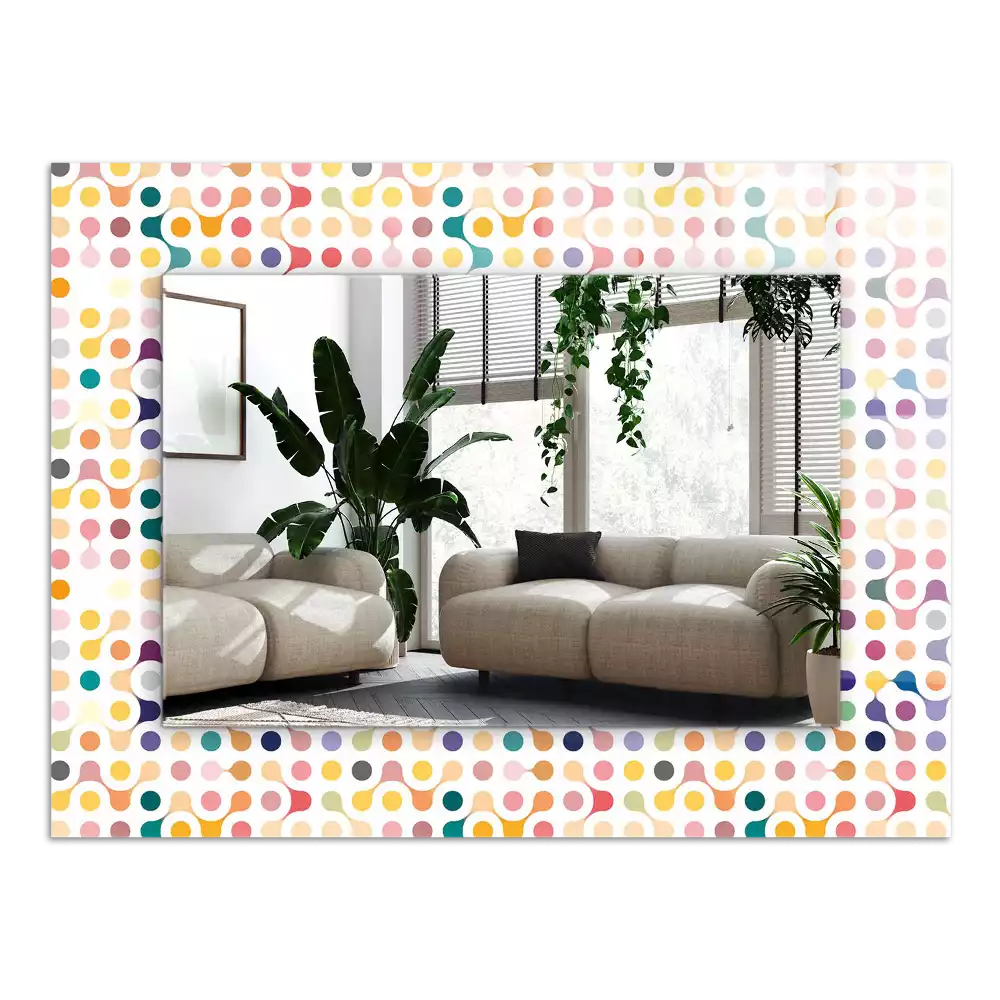 Obdélníkové dekorační zrcadlo Barevný geometrický vzor