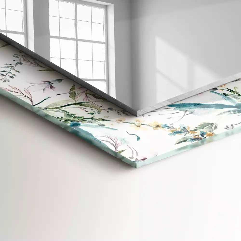 Obdélníkové dekorační zrcadlo Květinový vzor akvarel