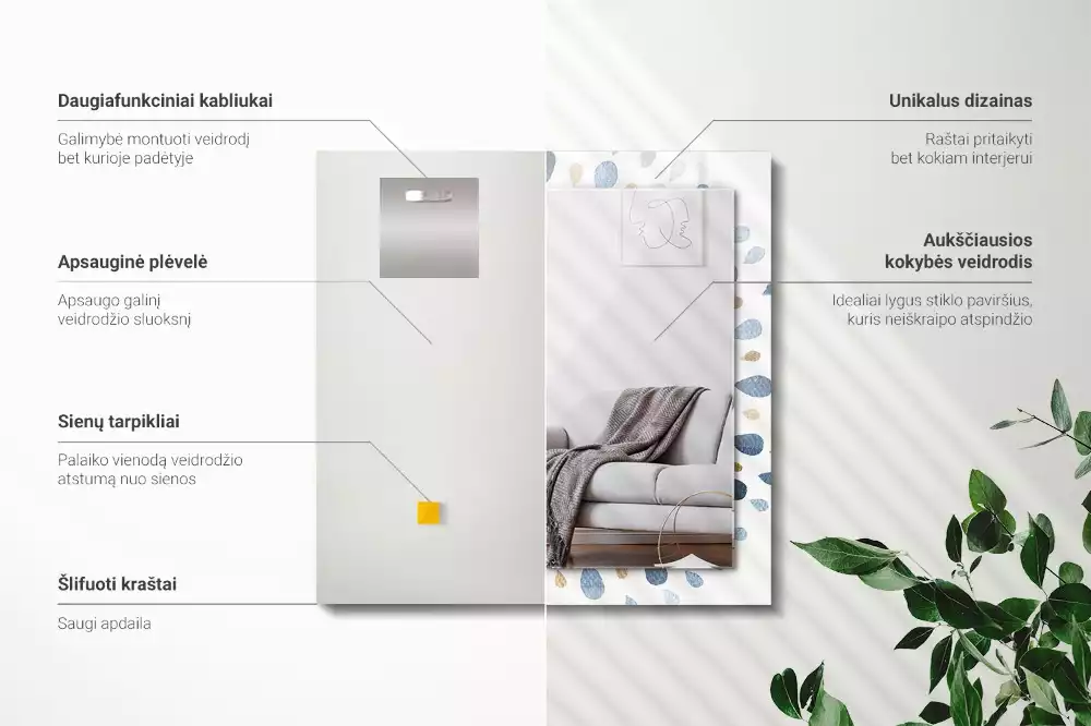 Obdélníkové dekorační zrcadlo Abstraktní vzor mandaly