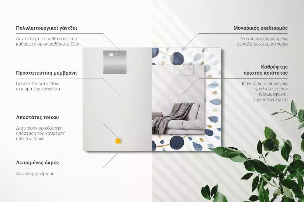 Obdélníkové dekorační zrcadlo Abstraktní vzor mandaly