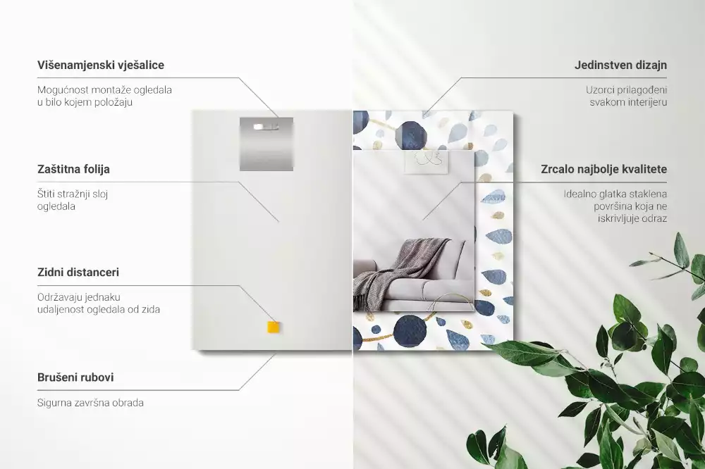 Obdélníkové dekorační zrcadlo Abstraktní vzor mandaly