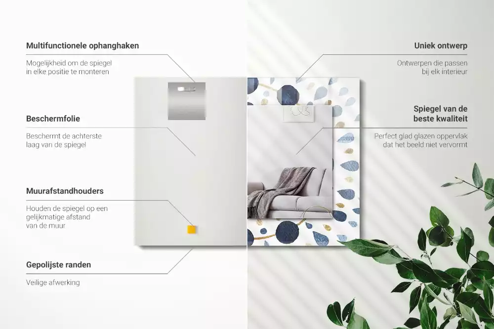 Obdélníkové dekorační zrcadlo Abstraktní vzor mandaly