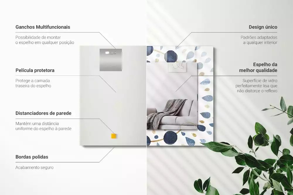 Obdélníkové dekorační zrcadlo Abstraktní vzor mandaly