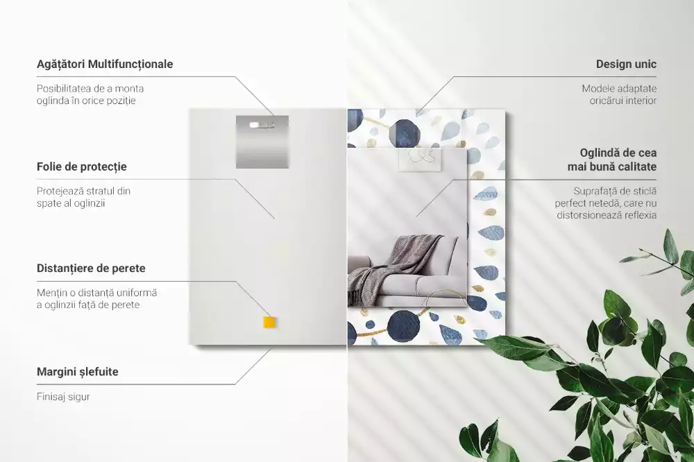 Obdélníkové dekorační zrcadlo Abstraktní vzor mandaly