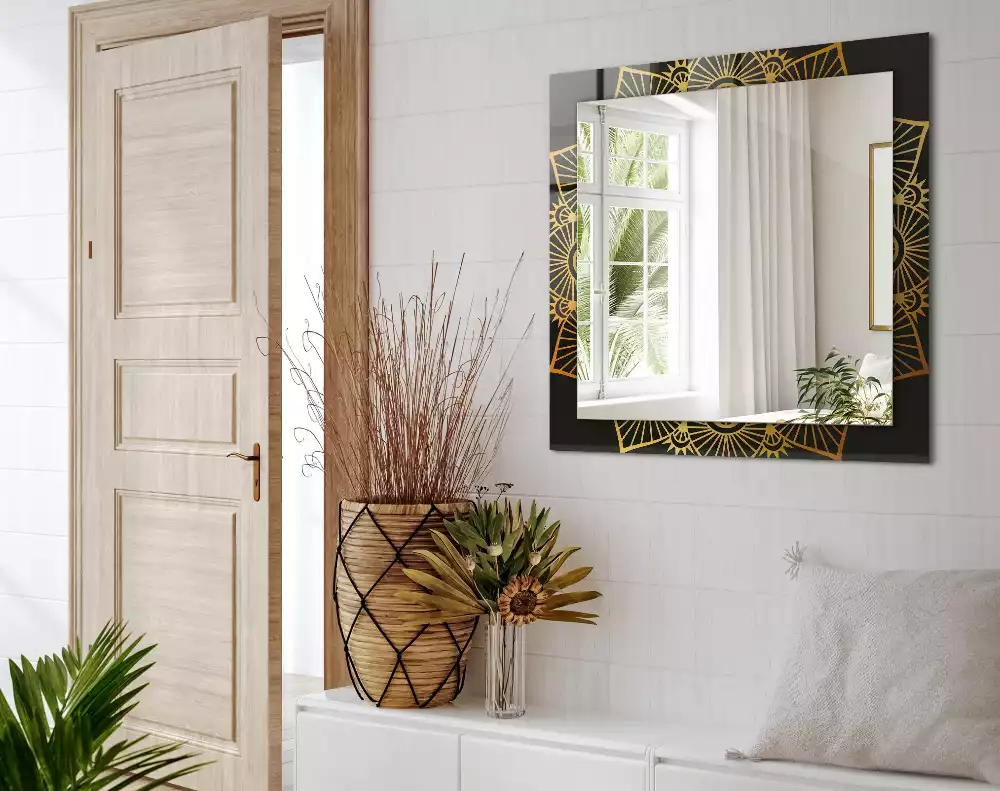 Obdélníkové dekorační zrcadlo vzor mandaly