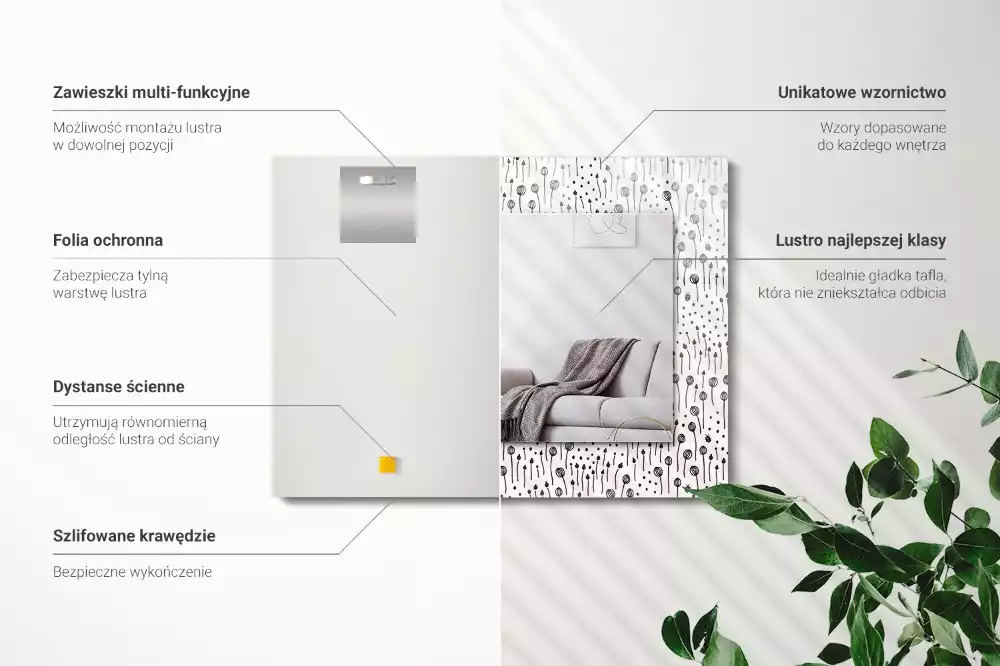 Obdélníkové dekorační zrcadlo Minimalistická příroda