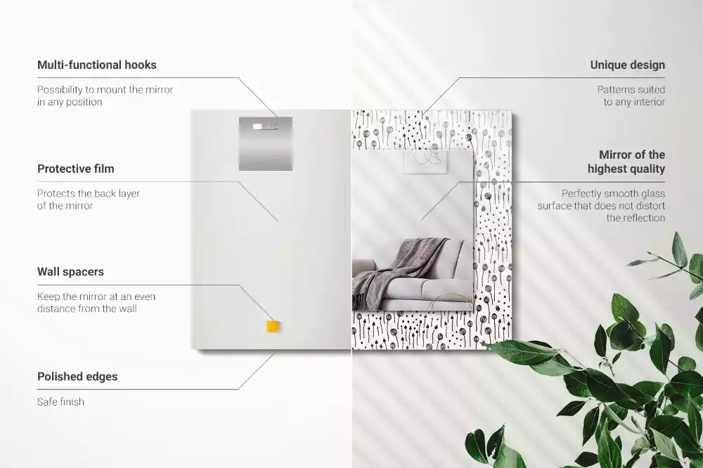 Obdélníkové dekorační zrcadlo Minimalistická příroda