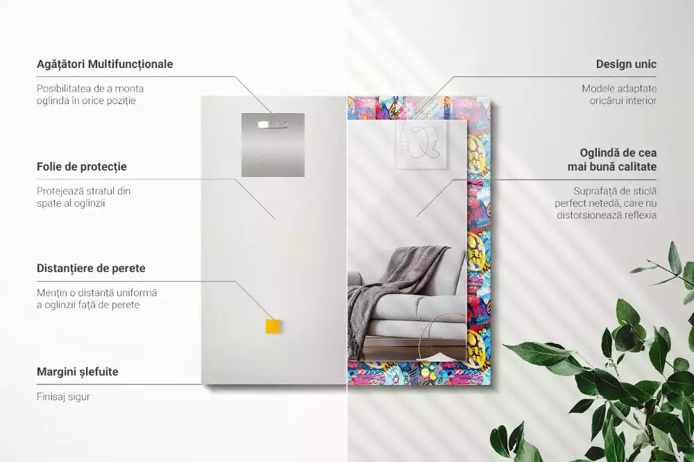 Obdélníkové dekorační zrcadlo Barevný abstraktní vzor