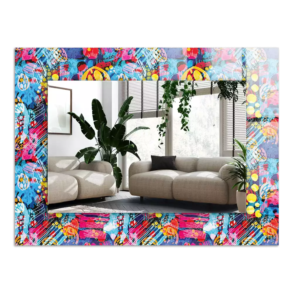 Obdélníkové dekorační zrcadlo Barevný abstraktní vzor