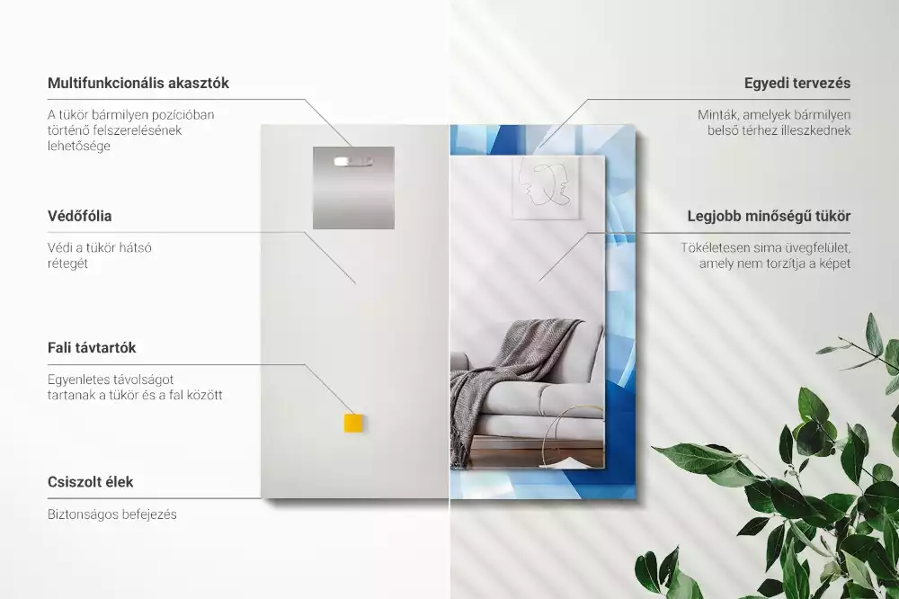 Obdélníkové dekorační zrcadlo Abstraktní tunel