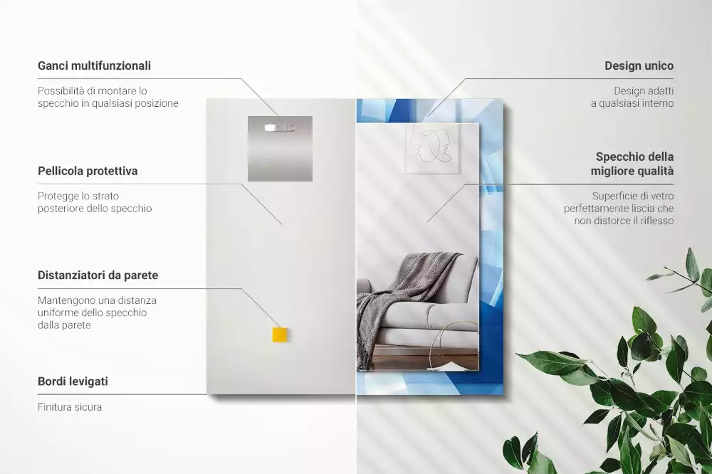 Obdélníkové dekorační zrcadlo Abstraktní tunel