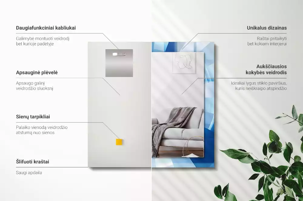 Obdélníkové dekorační zrcadlo Abstraktní tunel