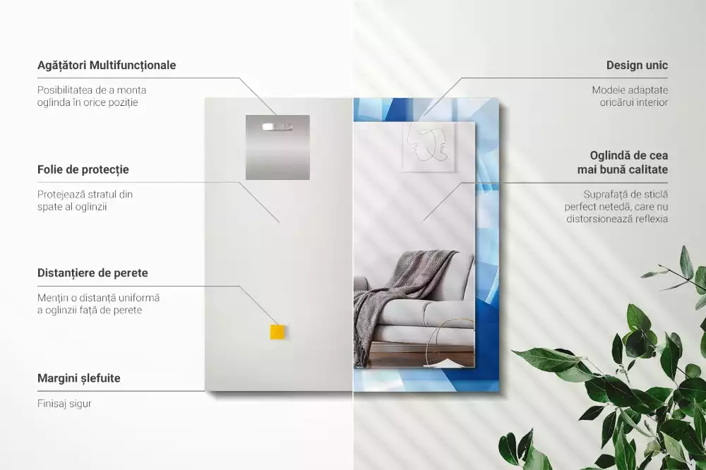 Obdélníkové dekorační zrcadlo Abstraktní tunel