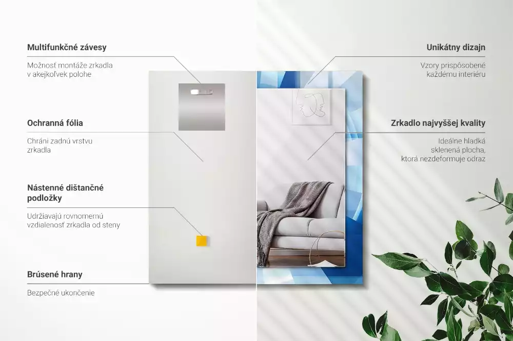 Obdélníkové dekorační zrcadlo Abstraktní tunel