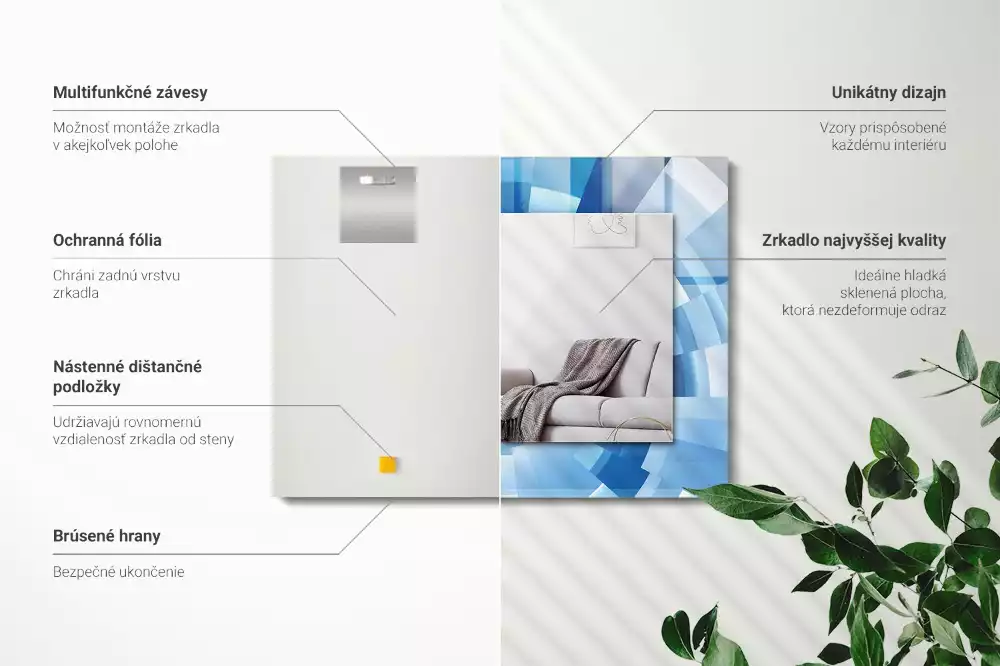 Obdélníkové dekorační zrcadlo Abstraktní tunel