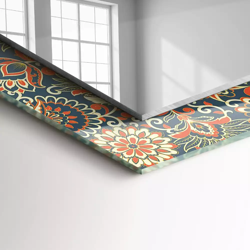 Obdélníkové dekorační zrcadlo Květinový vzor tapety