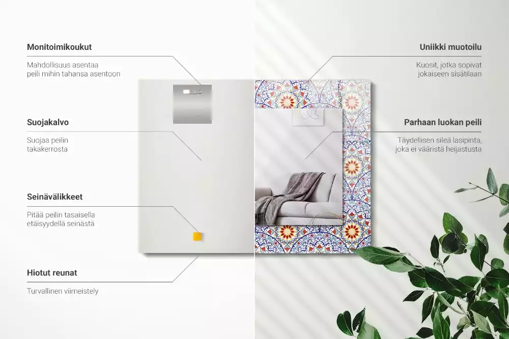 Obdélníkové dekorační zrcadlo Mandaly