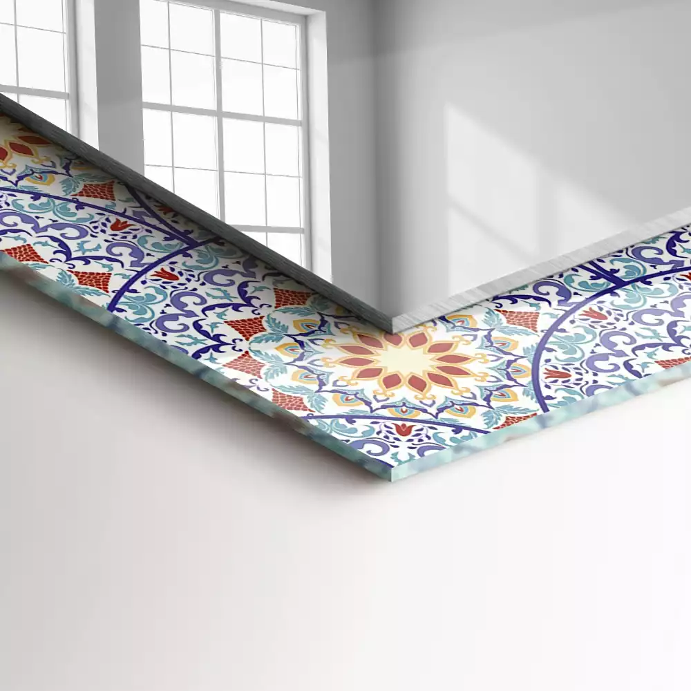 Obdélníkové dekorační zrcadlo Mandaly