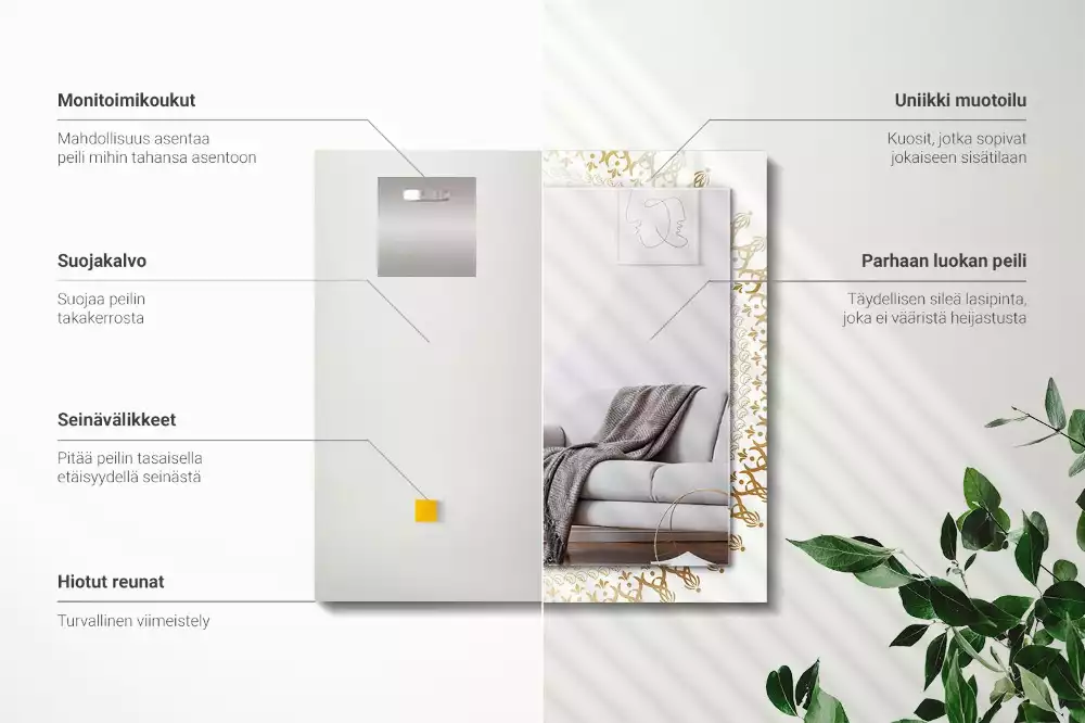 Obdélníkové dekorační zrcadlo vzor mandaly