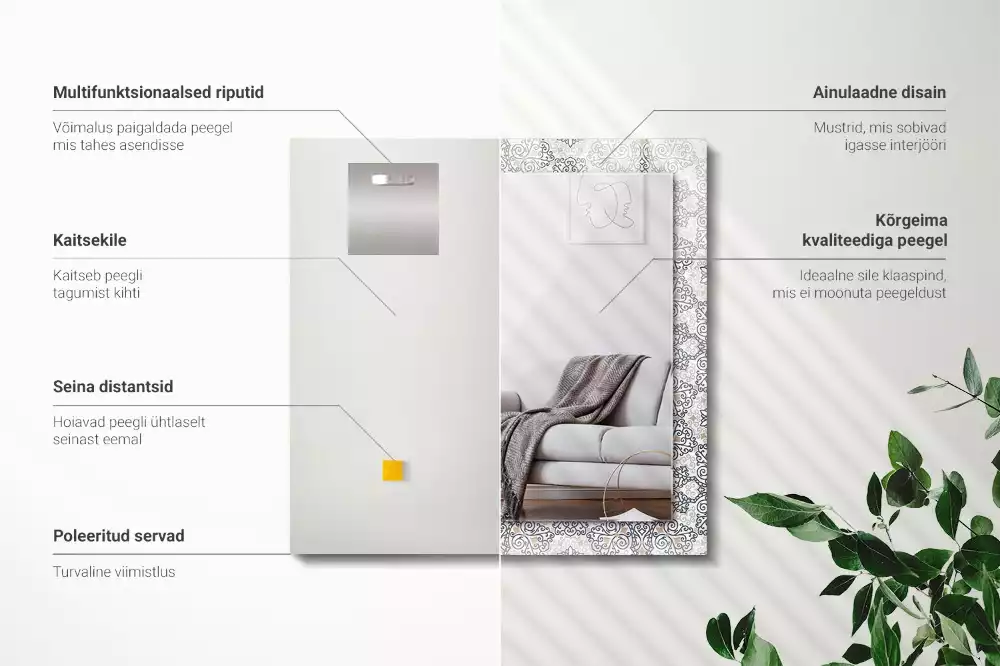 Obdélníkové dekorační zrcadlo Vzor s ornamenty